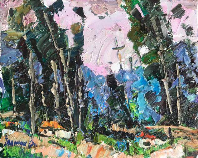 Oil painting rustle of poplars Ivanyuk Alex