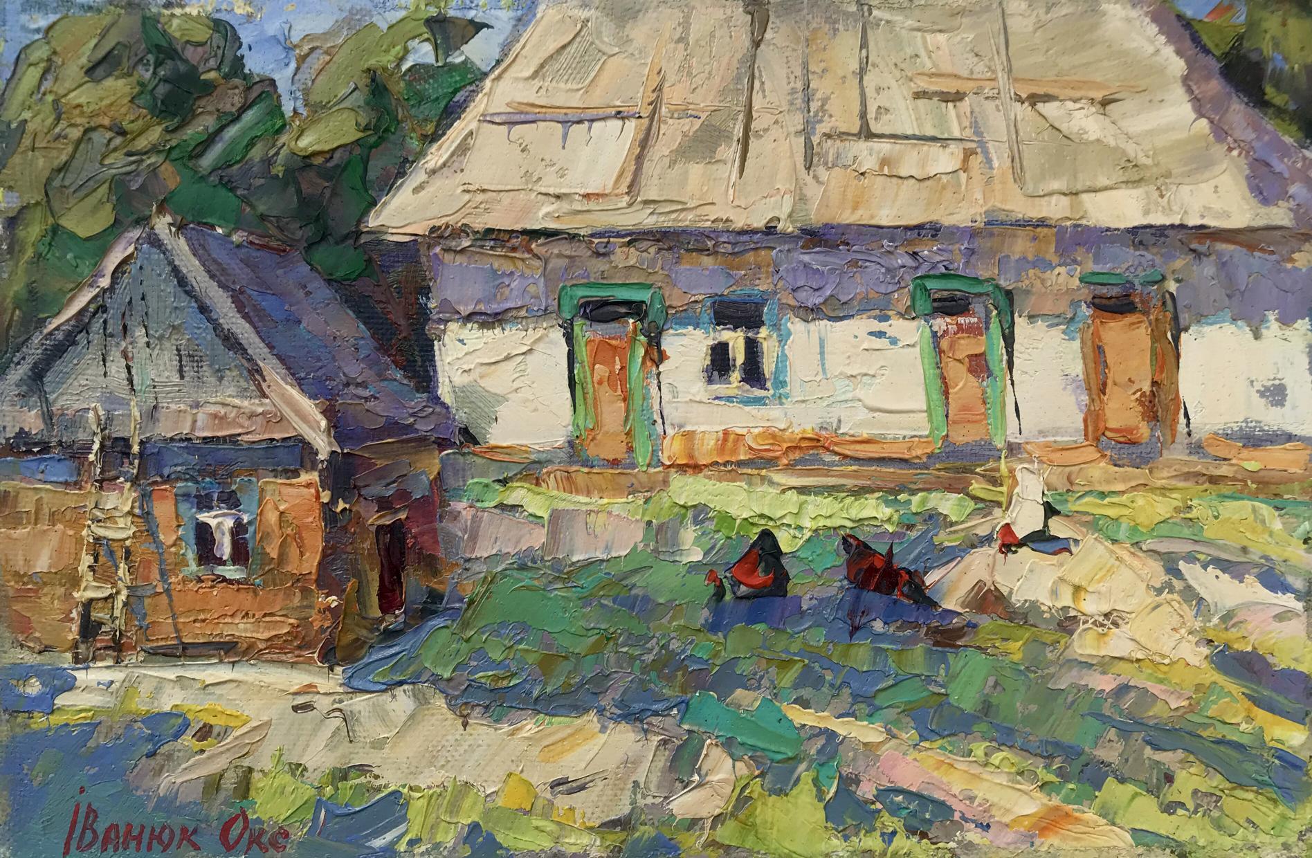 Oil painting Baba Marina's house Ivanyuk Oksana