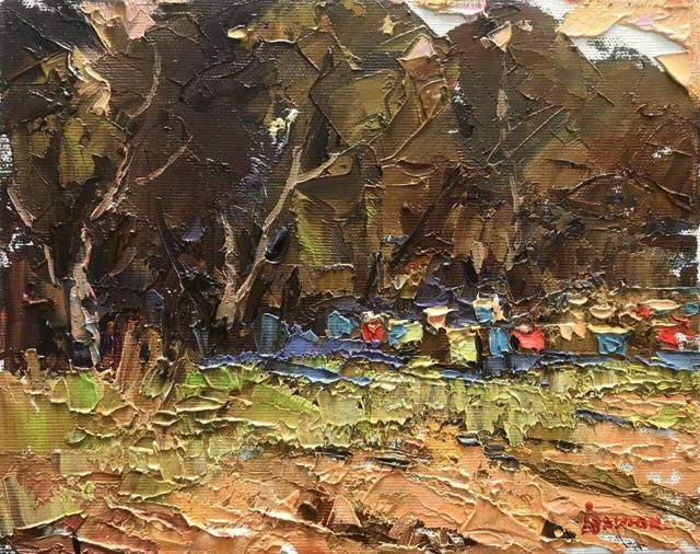 Oil painting old lindens Ivanyuk Alex
