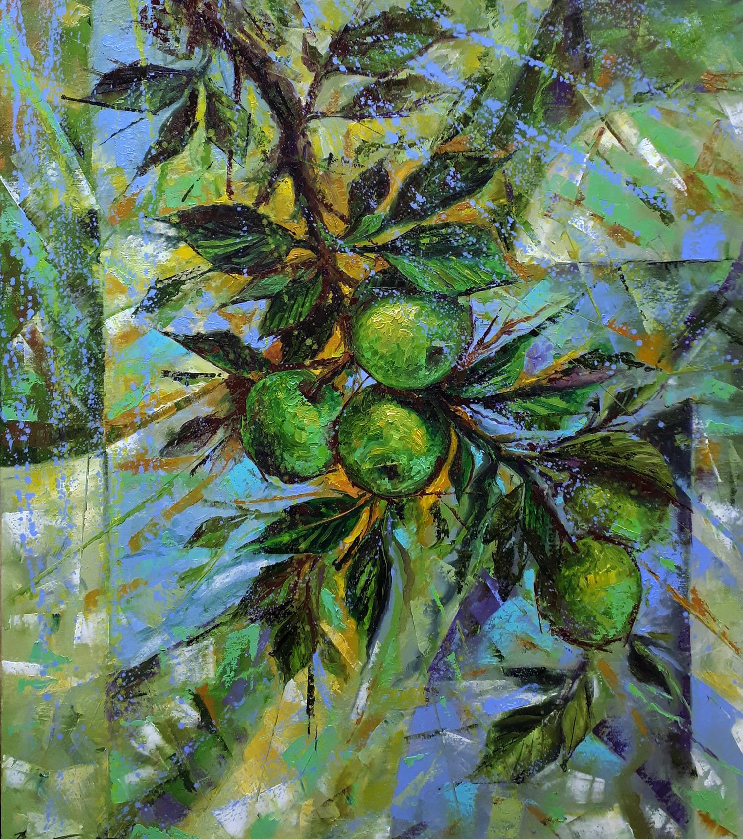 Oil painting Green apples Sergey Voichenko