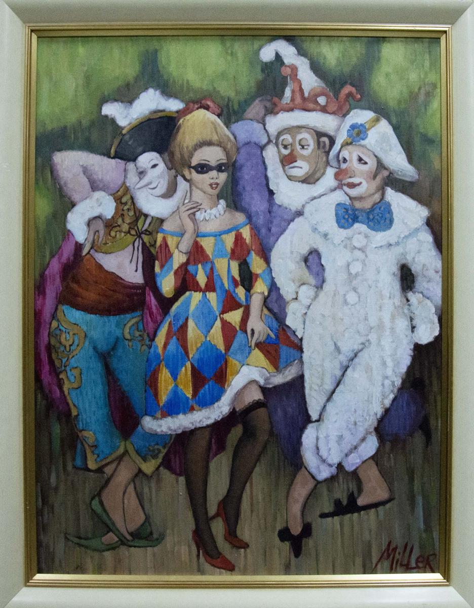 Oil painting Portrait of clowns Melnikov Vladimir Nikolaevich