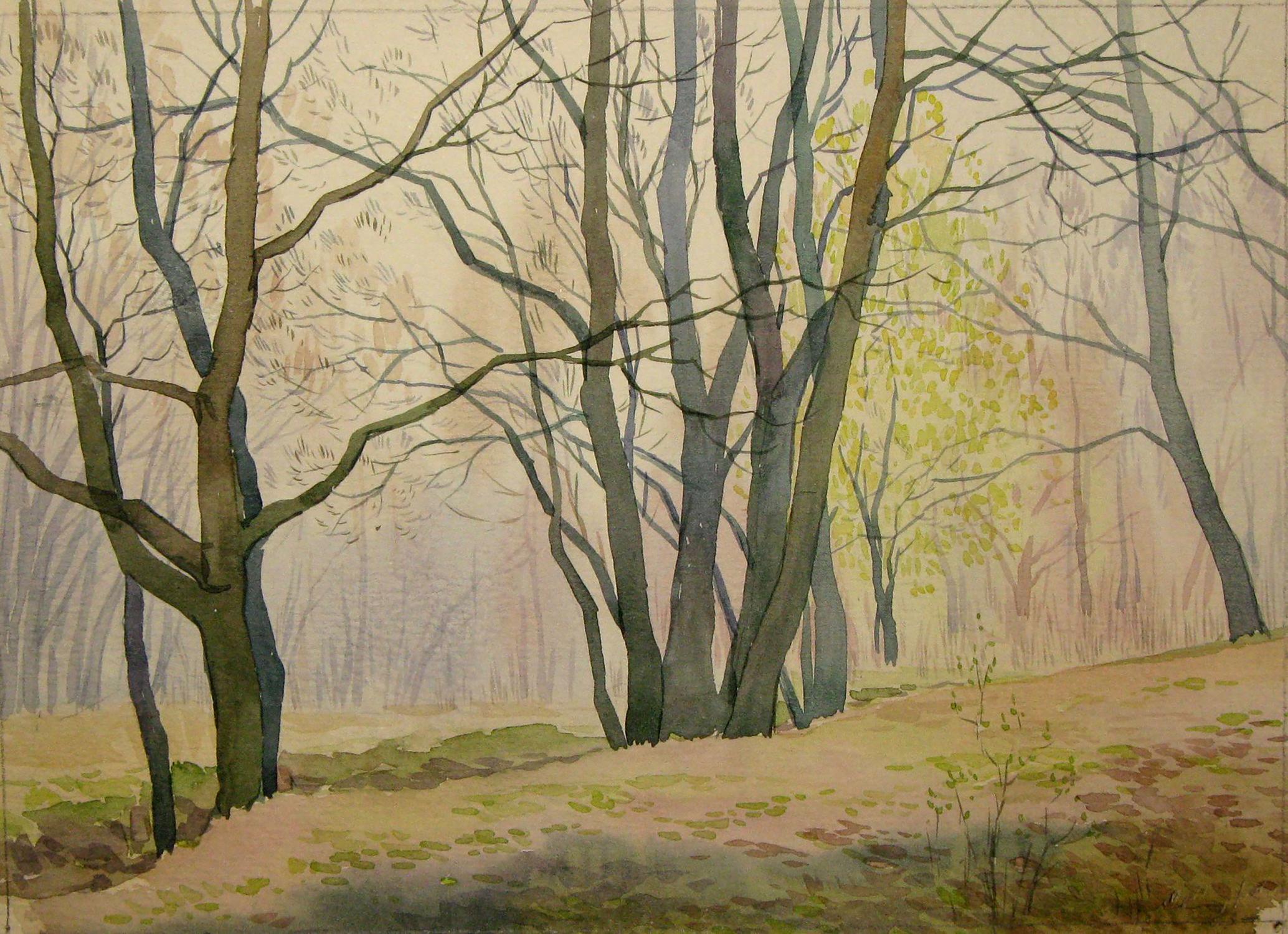 Watercolor painting Spring Etude Savenets Valery