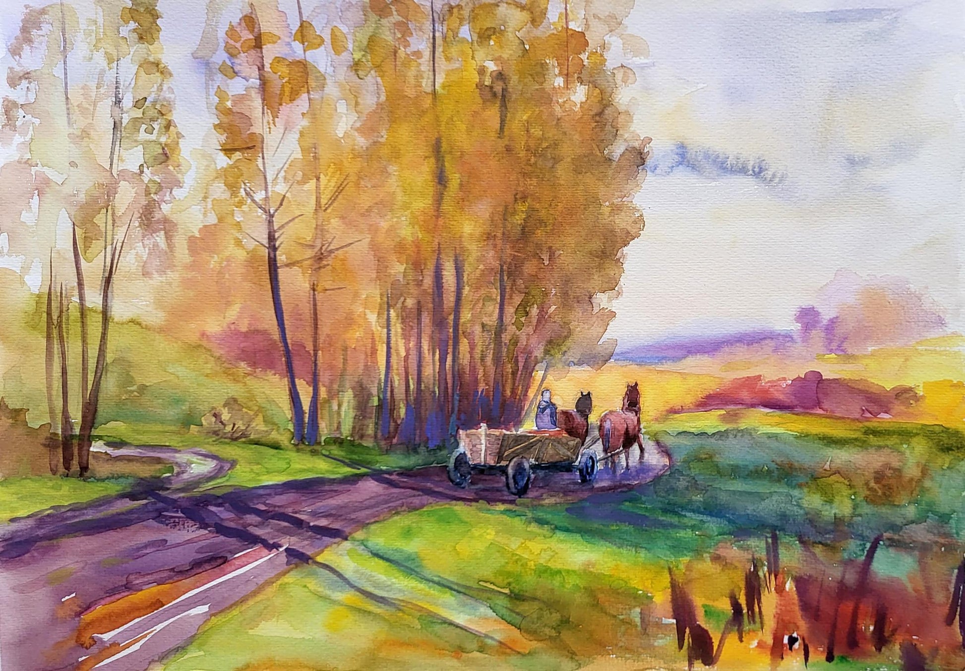 Watercolor painting Autumn landscape Serdyuk Boris Petrovich