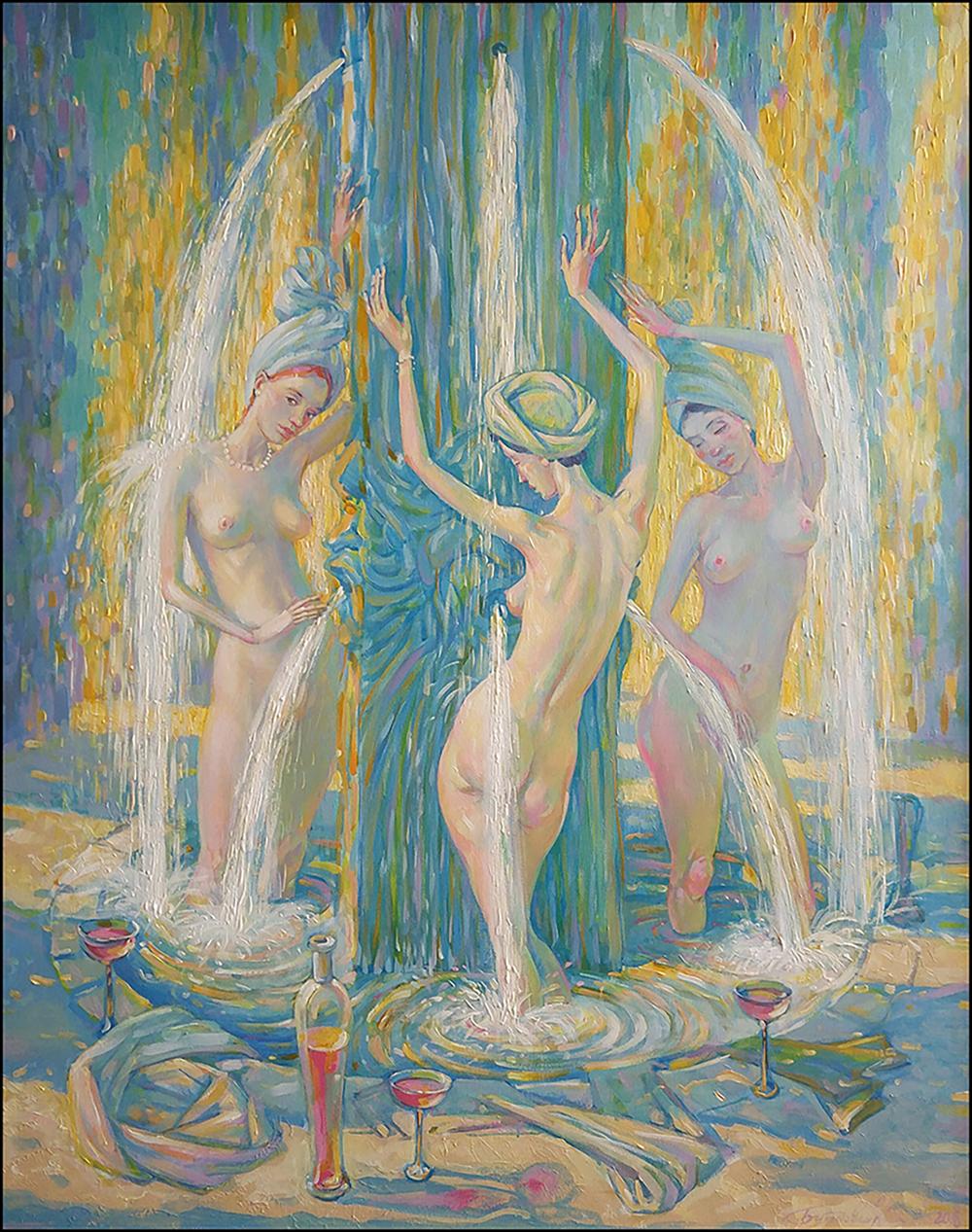 Contemporary Art  Buy Acryilic painting In the fountain Nicolay Butkovsky