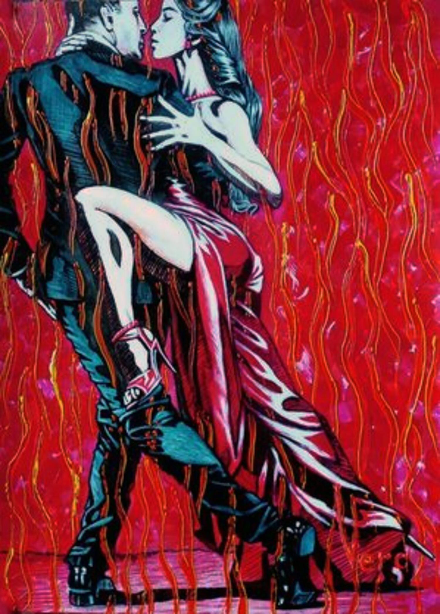 Acrylic painting Fire dance Goncharenko V. V.