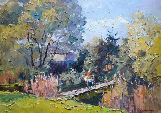 Oil painting Bridge Serdyuk Boris Petrovich