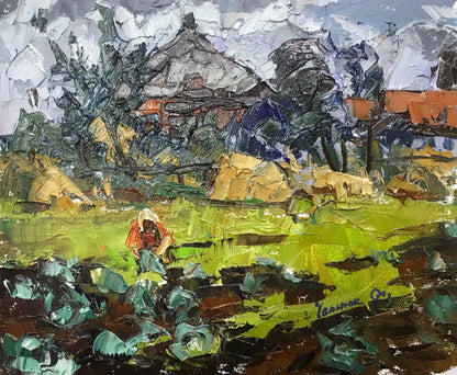 Oil painting village weekdays Ivanyuk Alex