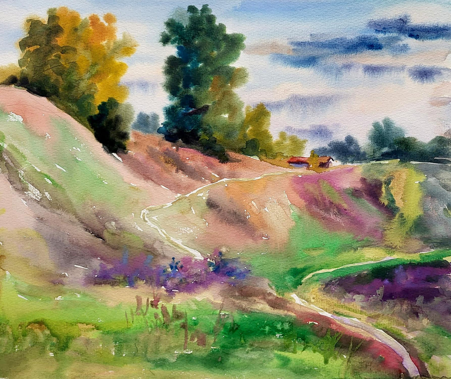 Watercolor painting Konotop landscape Serdyuk Boris Petrovich