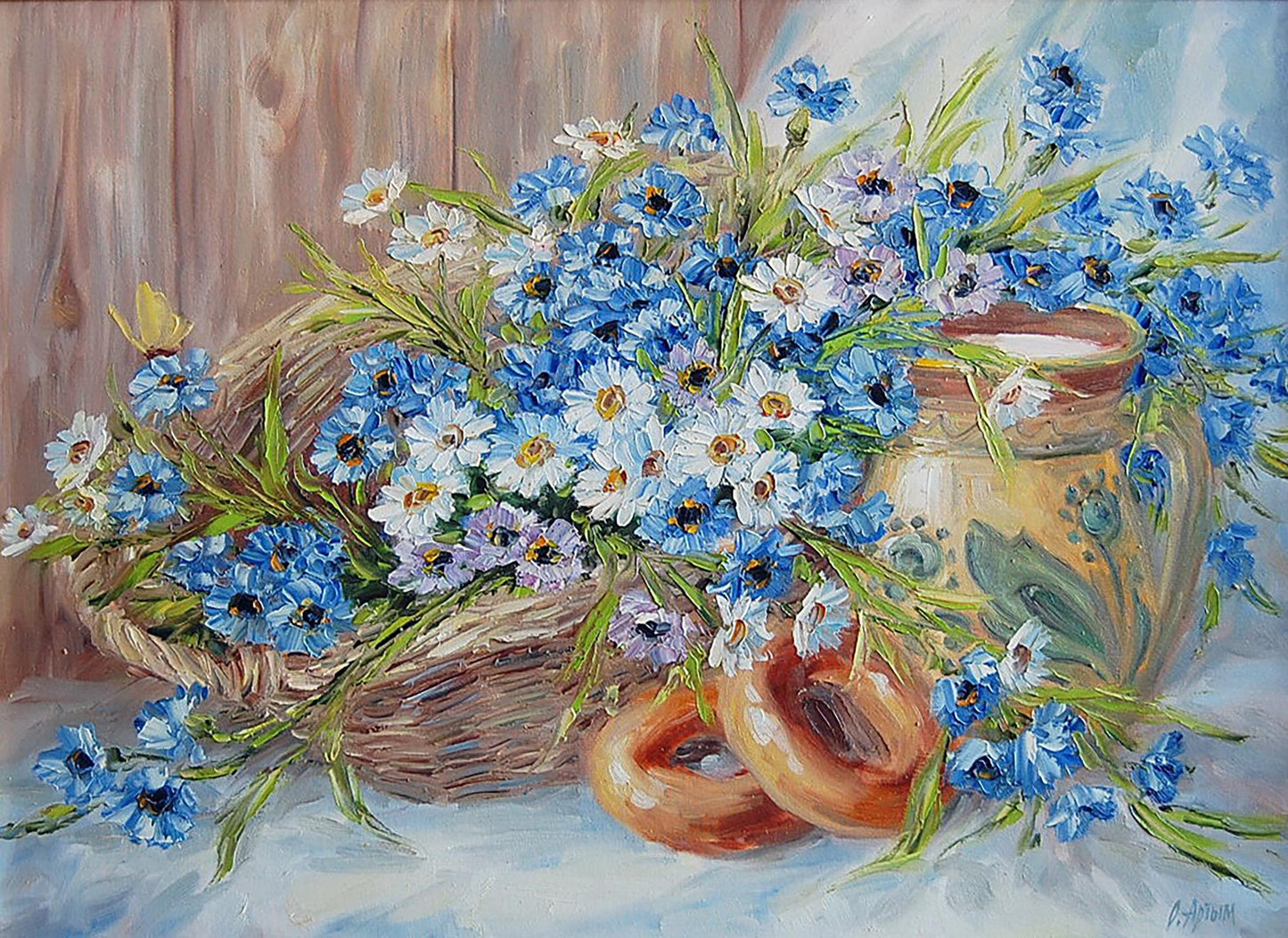 Oil painting In the morning at grandma's Artim Olga