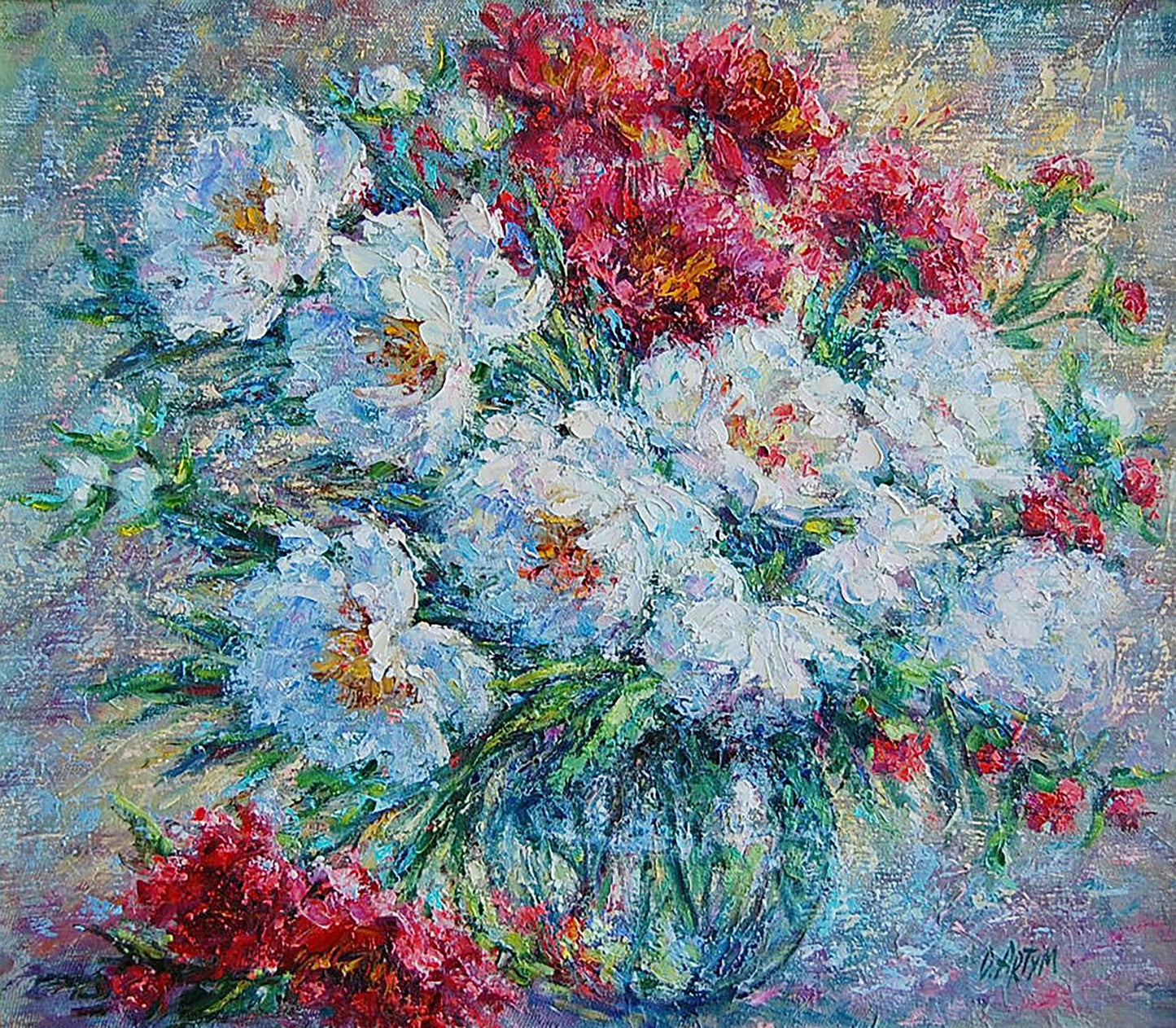 Oil painting Dmitry's peonies Artim Olga