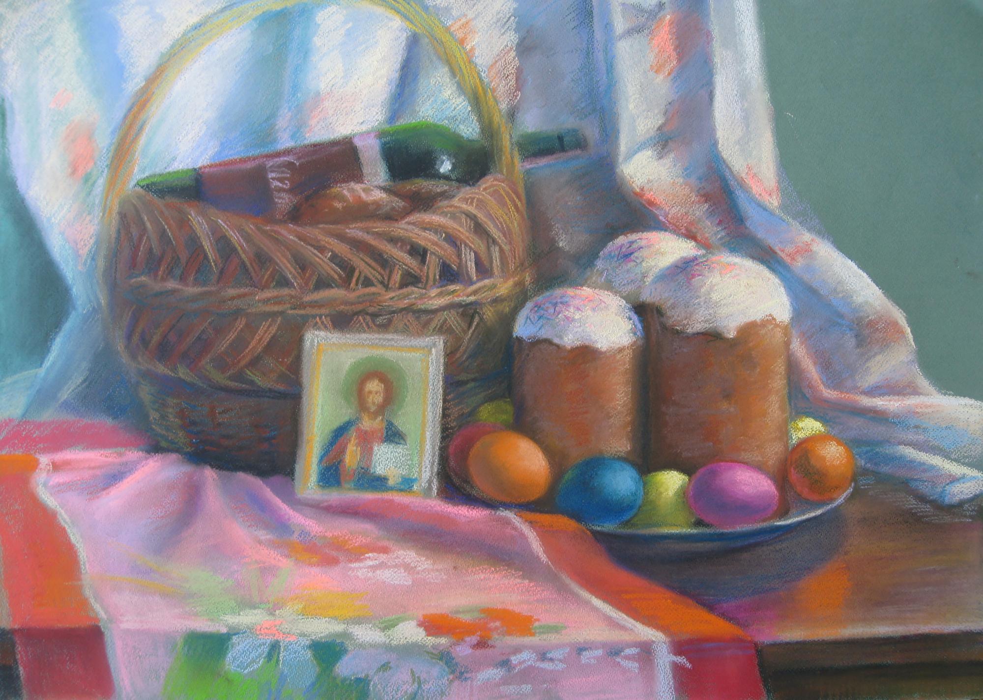 Pastel painting On Easter Serdyuk Boris Petrovich