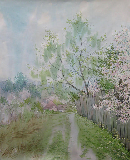 Watercolor painting March day Savenets Valery