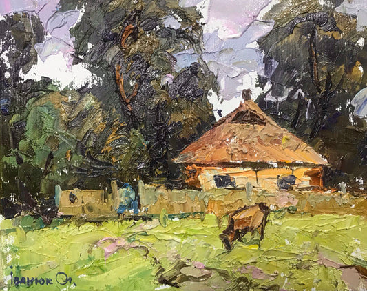 Oil painting on the pasture Ivanyuk Alex