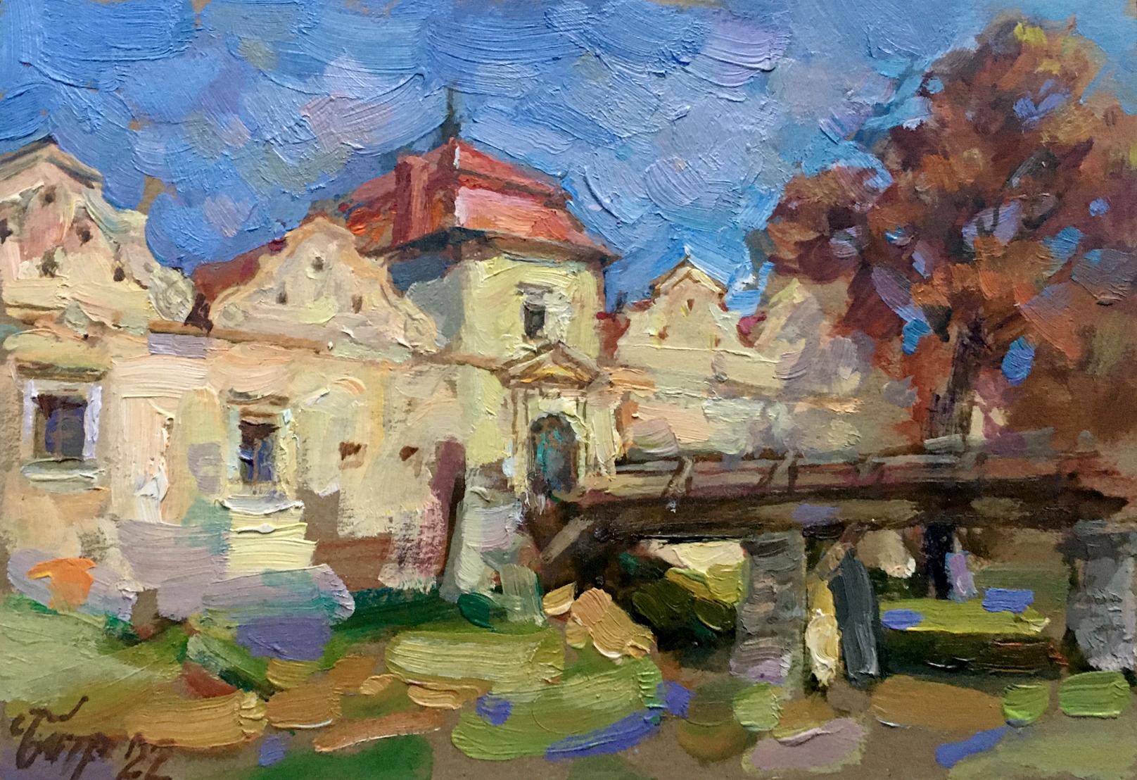 Oil painting Svirzh castle Batrakov Vladimir Grigorievich