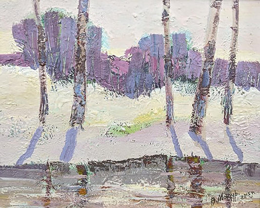 Oil painting Birch landscape Mazur Vladimir