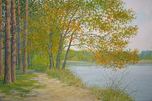 Acrylic painting October. Teterev region Savenets Valery