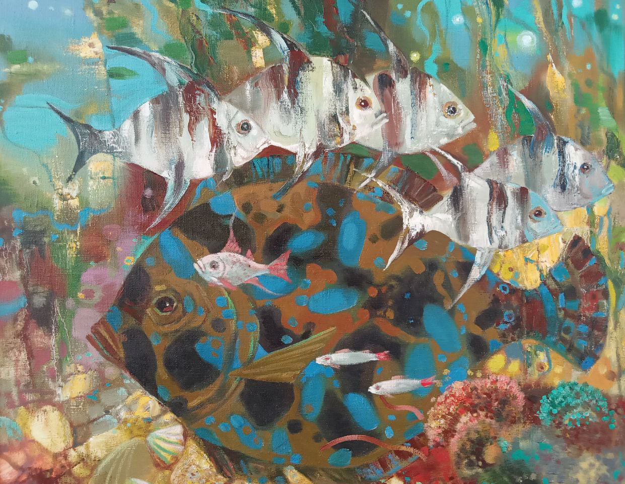 Oil painting Big fish Anatoly Borisovich Tarabanov