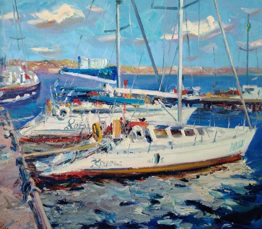 Oil painting Yacht Club buy