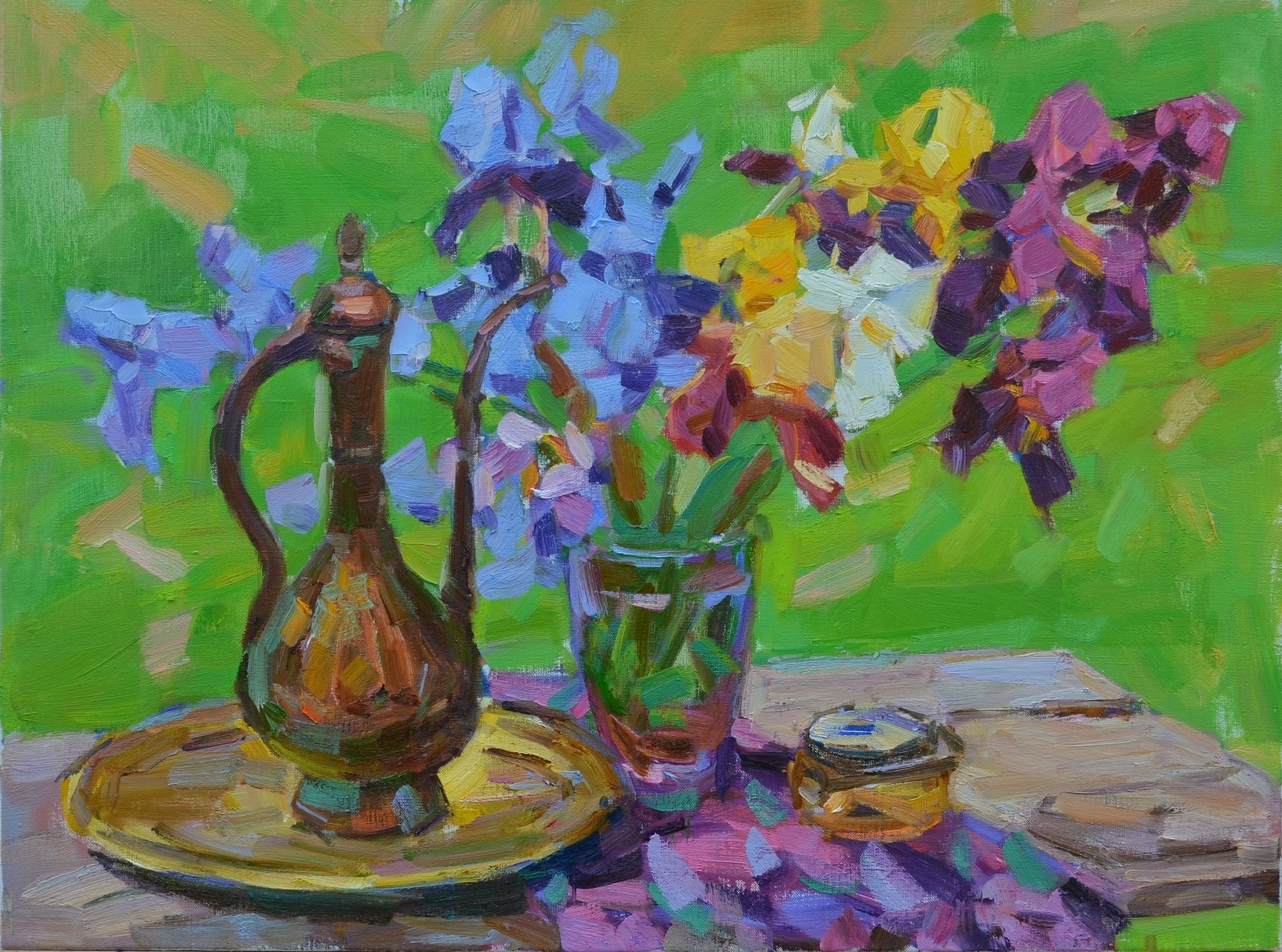 Oil painting Cumgan and phlox Pereta Vyacheslav