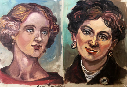 Oil painting Portrait of sisters Alexander Arkadievich Litvinov