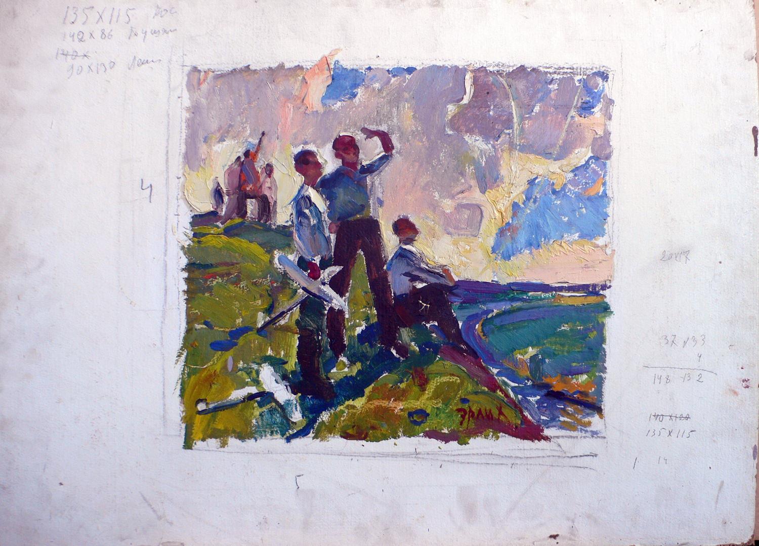 Oil painting Gliders Erlikh Vladimir Isaakovich