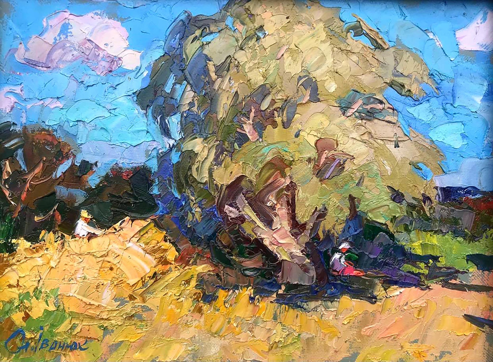 Oil painting In the shade of a tree Ivanyuk Alex