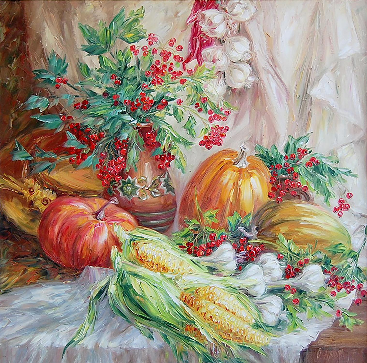 Oil painting From the grandfather's garden Artim Olga