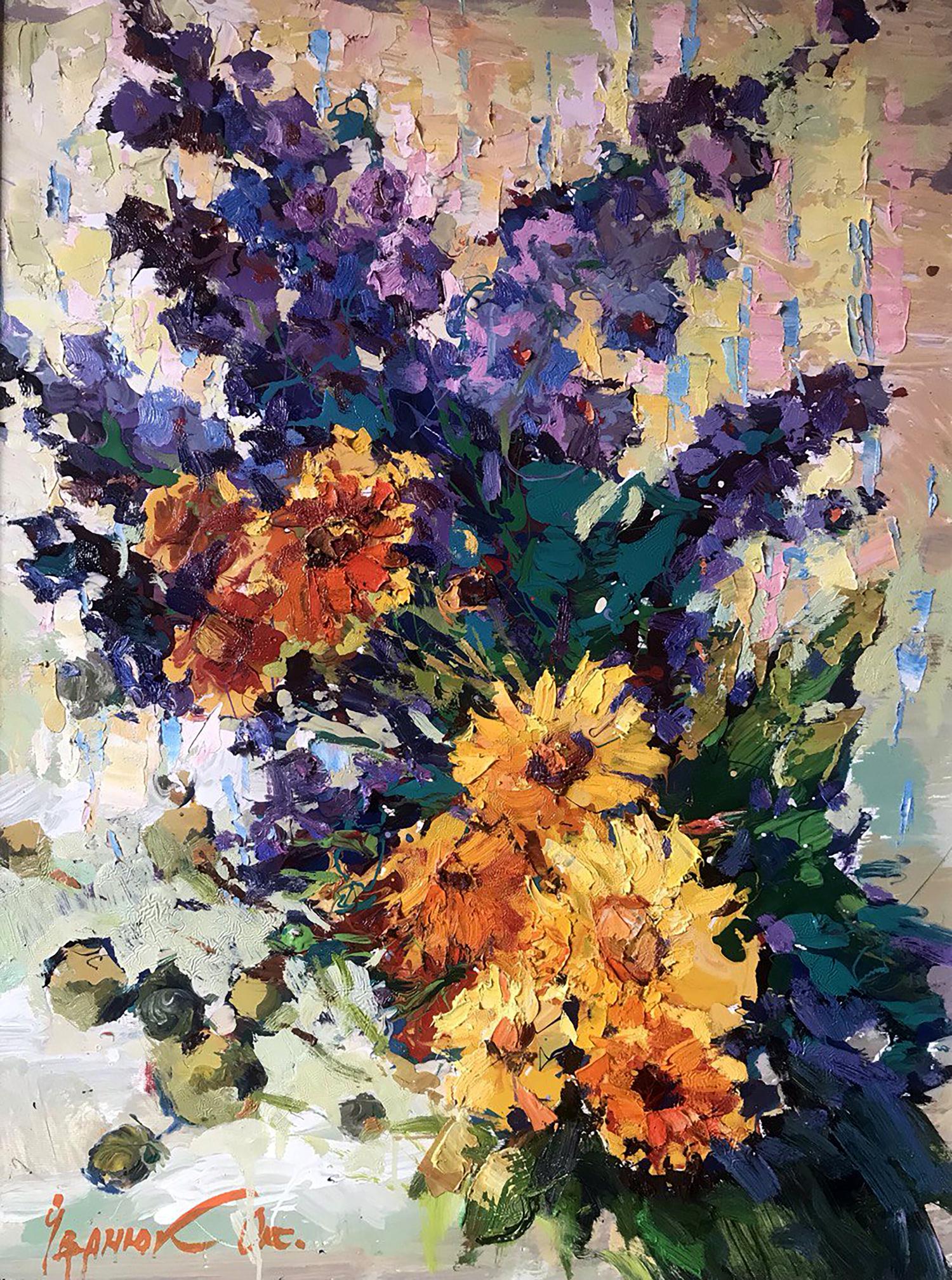 Oil painting Autumn flowers Ivanyuk Oksana