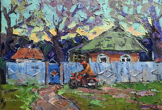 Oil painting Near the courtyard Ivanyuk Alex