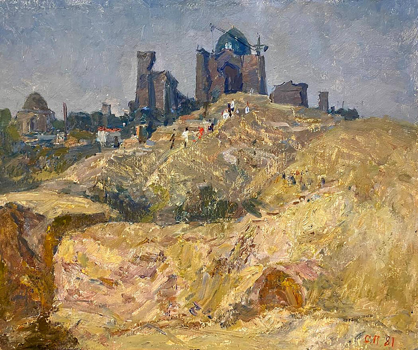 Oil painting Ancient city Petrashevsky Stanislav Vasilievich