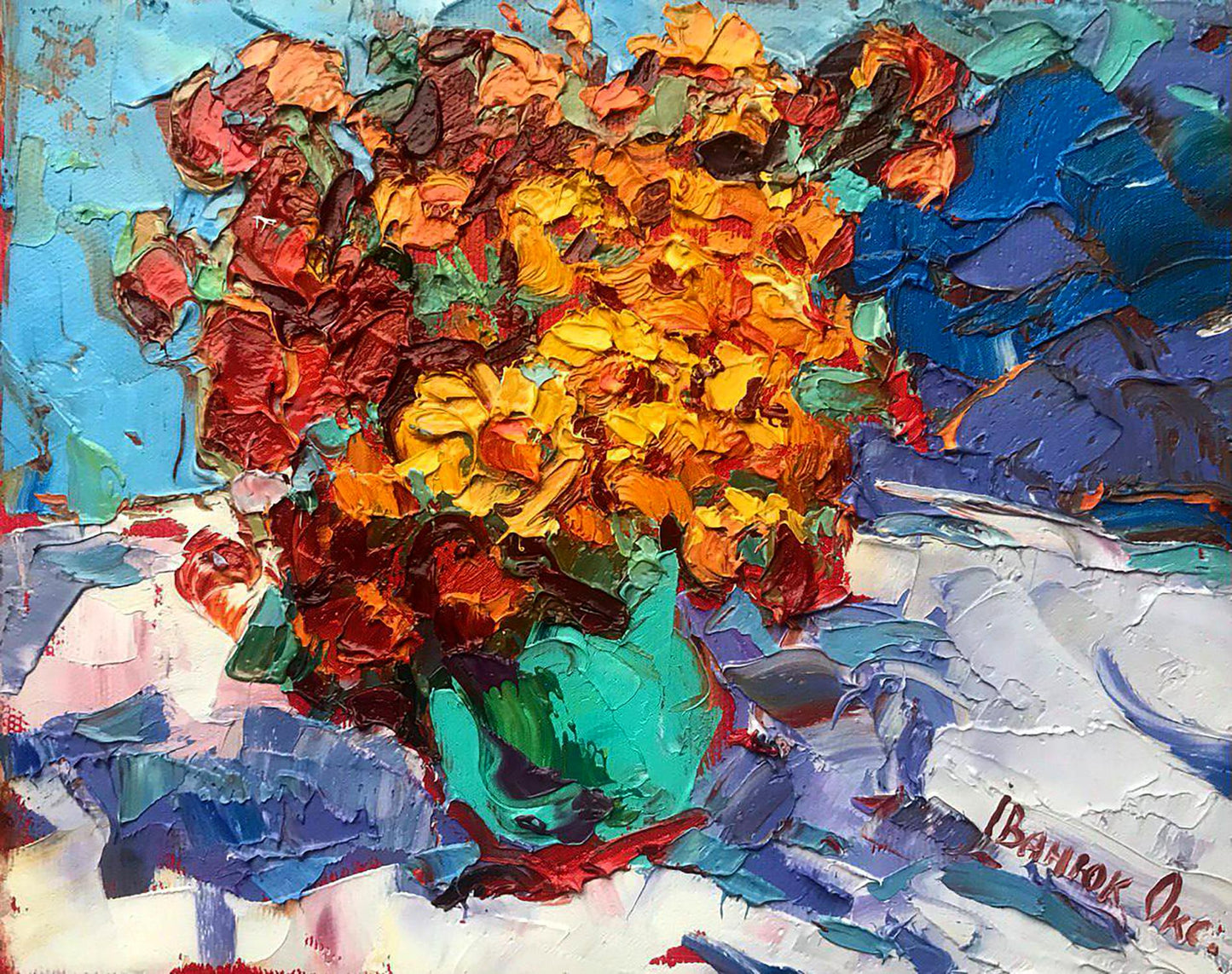 Oil painting Marigold Ivanyuk Oksana