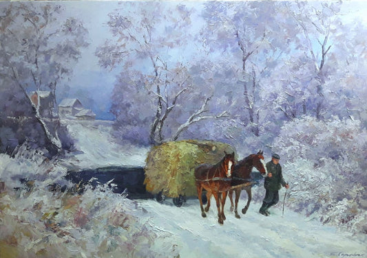 Oil painting Winter has come Serdyuk Boris Petrovich