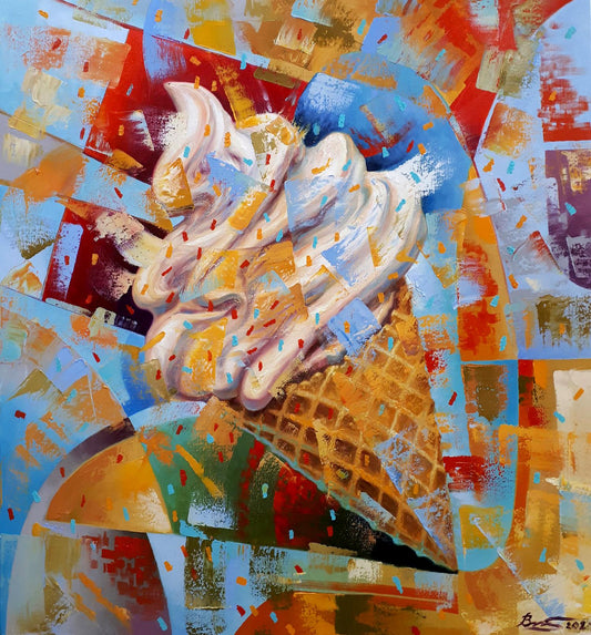 Oil painting Splash ice cream Sergey Voichenko