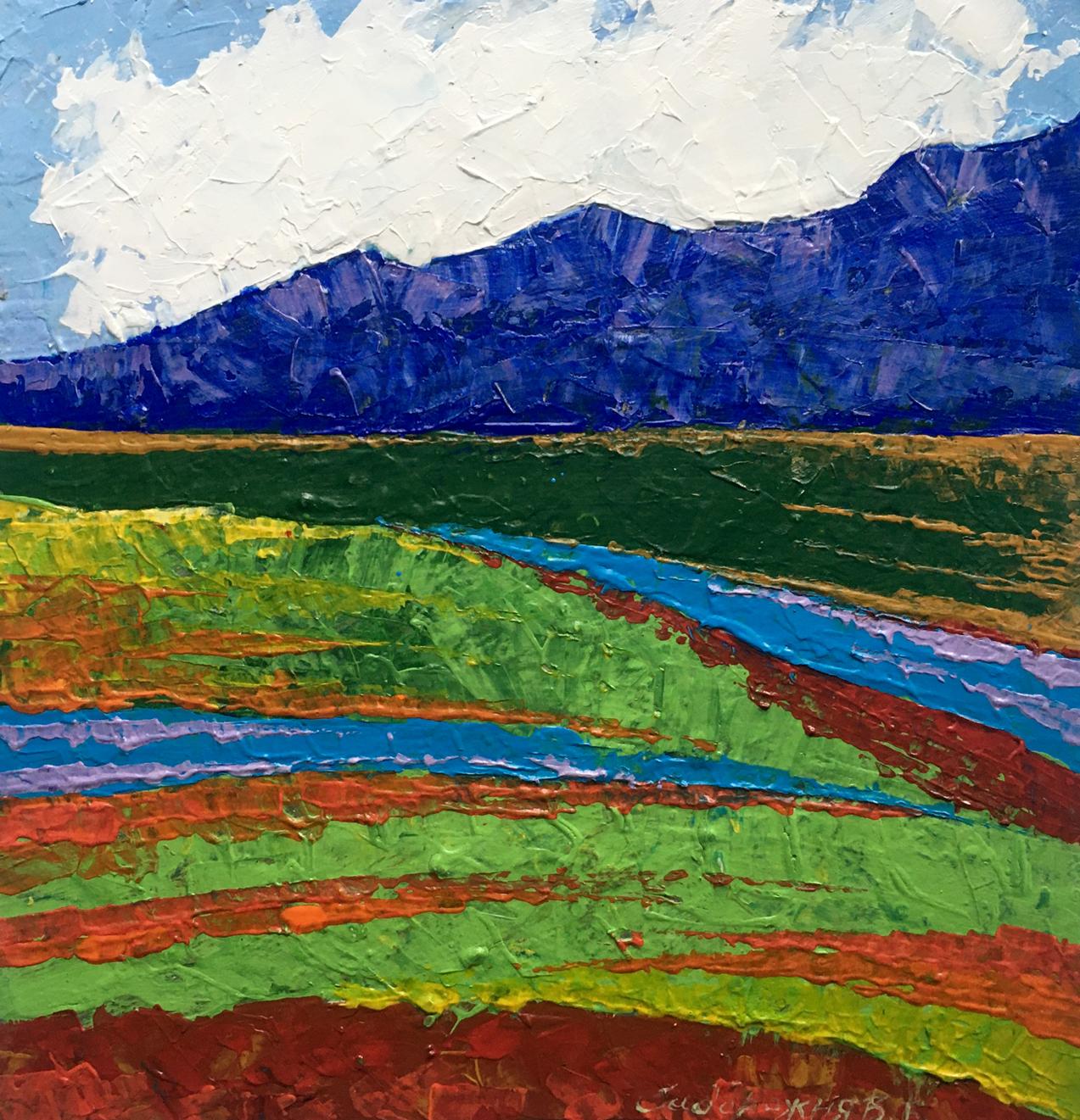 Oil painting Summer Sunlight on the Mountains V. Zadorozhnya