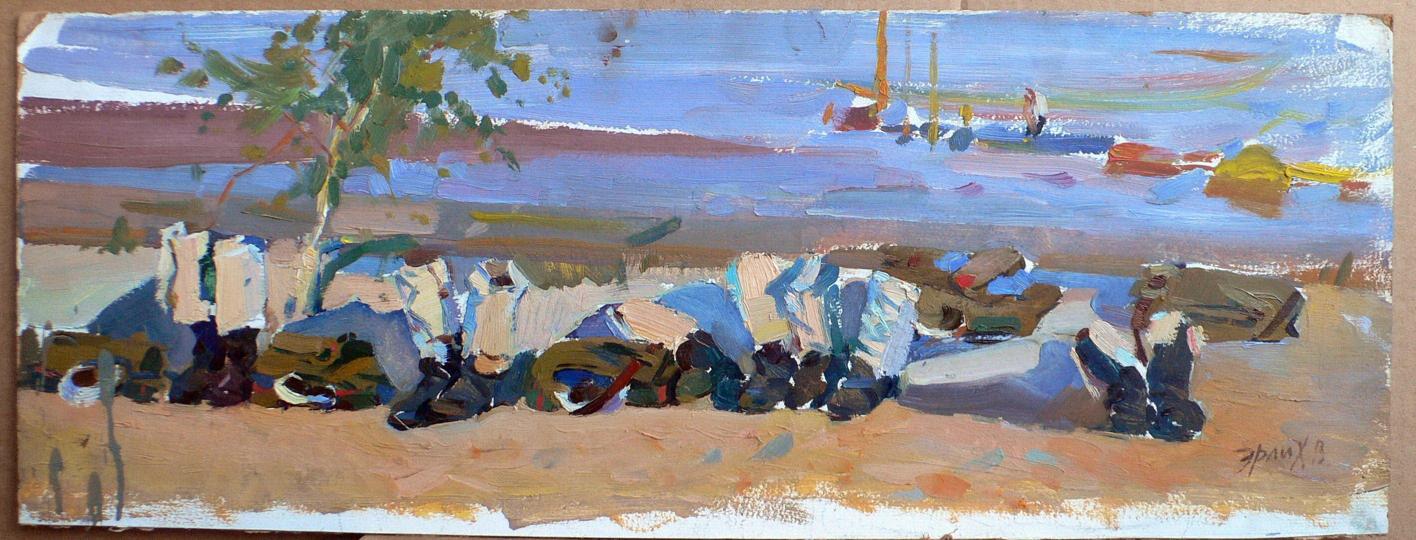 Oil painting Study on the shore Erlikh Vladimir Isaakovich