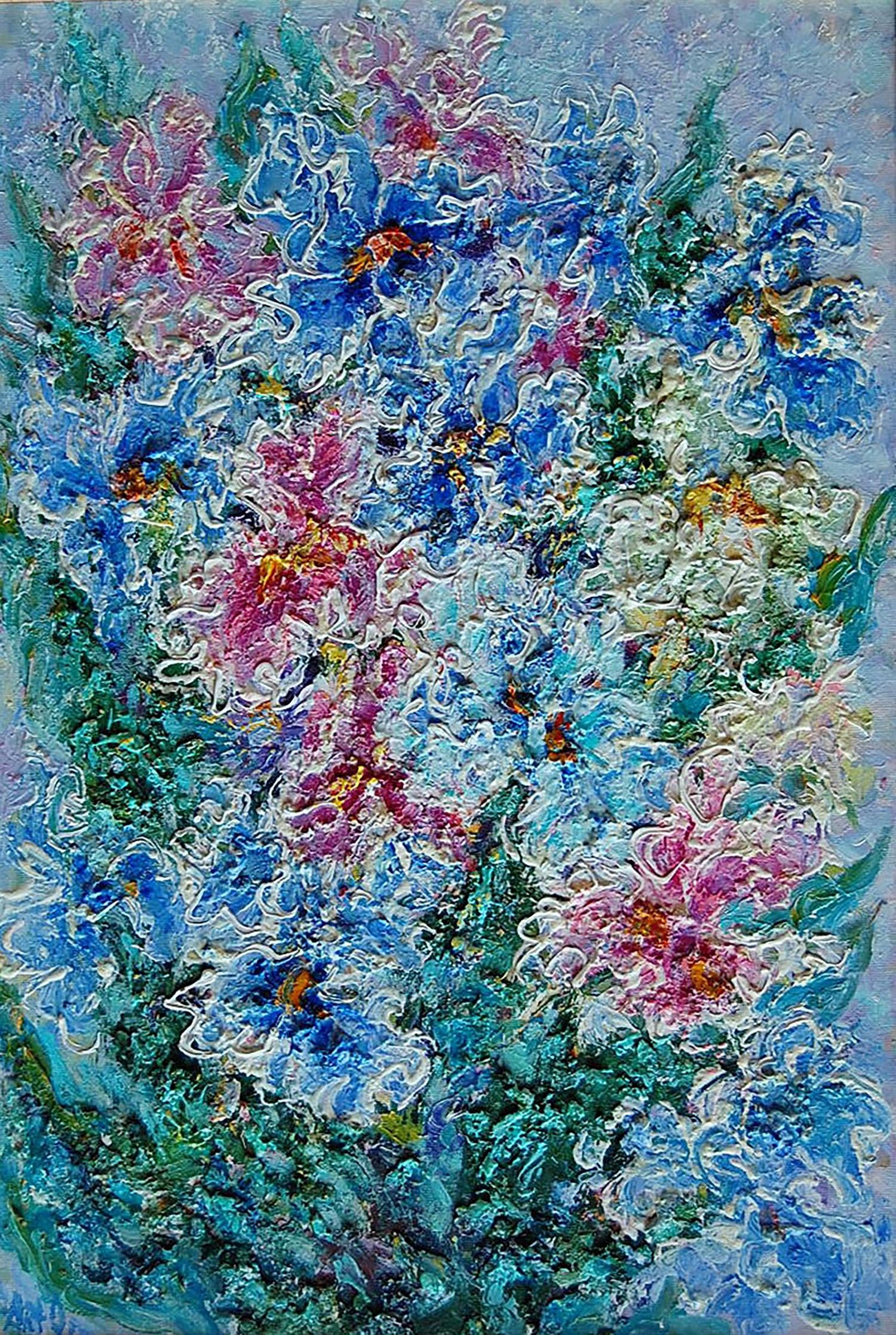 Abstract oil painting My irises Artim Olga