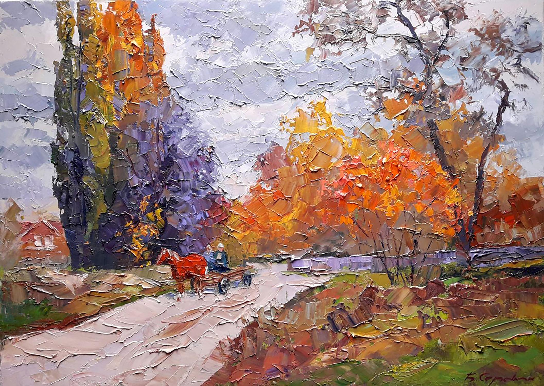 Oil painting Autumn Harvest Trip Boris Serdyuk