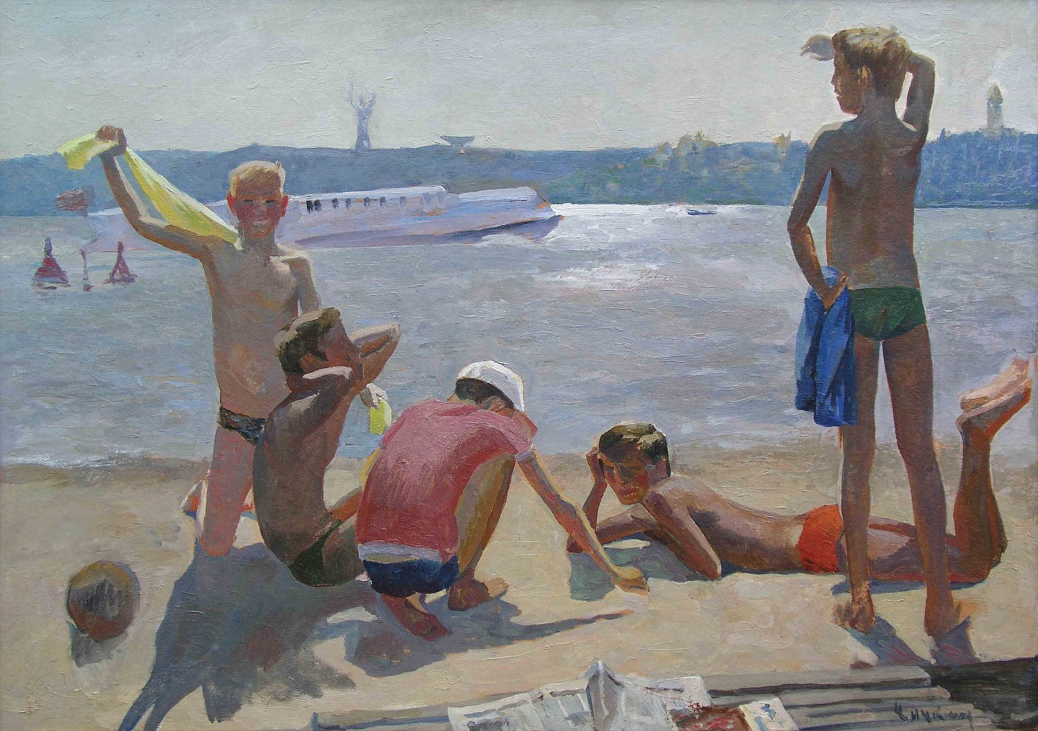 Oil painting In Hydropark Chichkan Leonid Illich