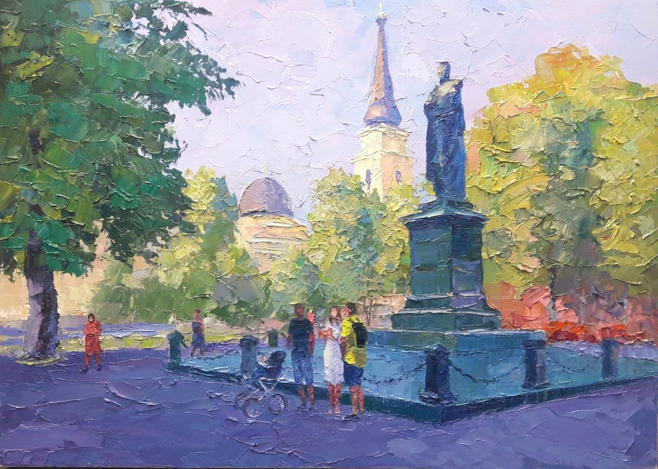 Oil painting Odessa. Monument to Count Vorontsov. Serdyuk Boris Petrovich
