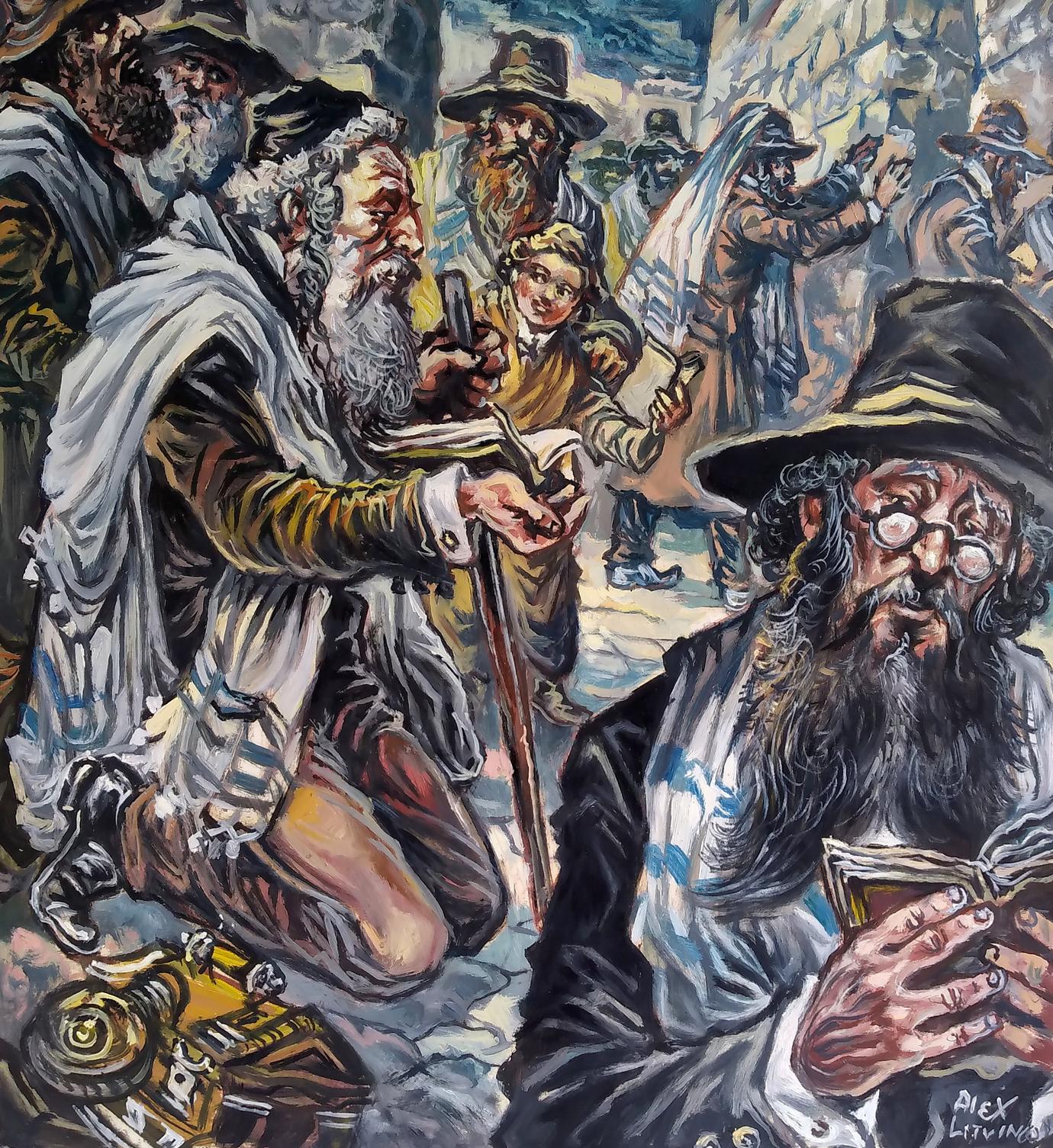 Oil painting On the square Alexander Arkadievich Litvinov