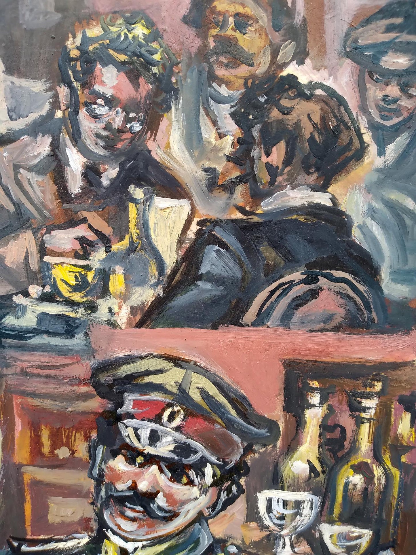 Oil painting Officers in the restaurant Alexander Arkadievich Litvinov