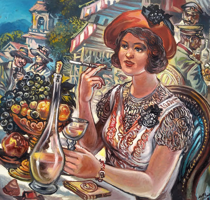 Oil painting Glamor girl Alexander Arkadievich Litvinov