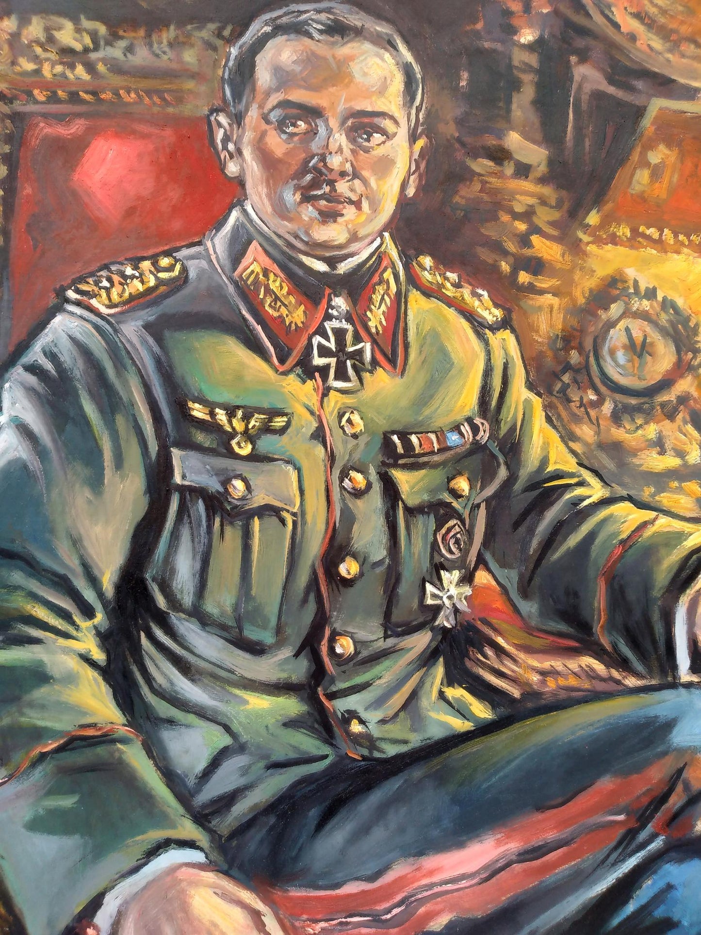 Social realism oil painting Portrait of an officer Alexander Arkadievich Litvinov