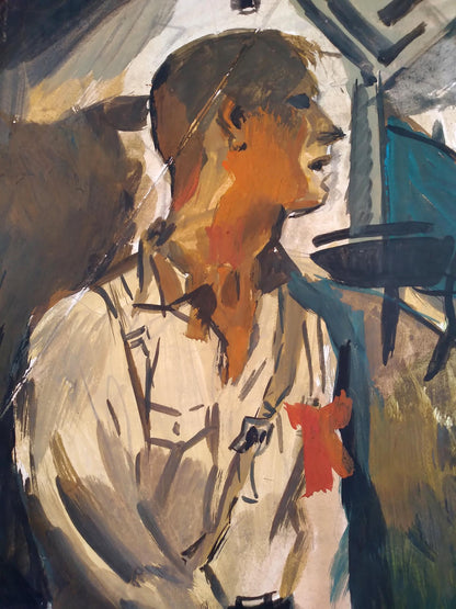 Social realism watercolor painting In the navy Litvinov Oleg Arkad'yevich