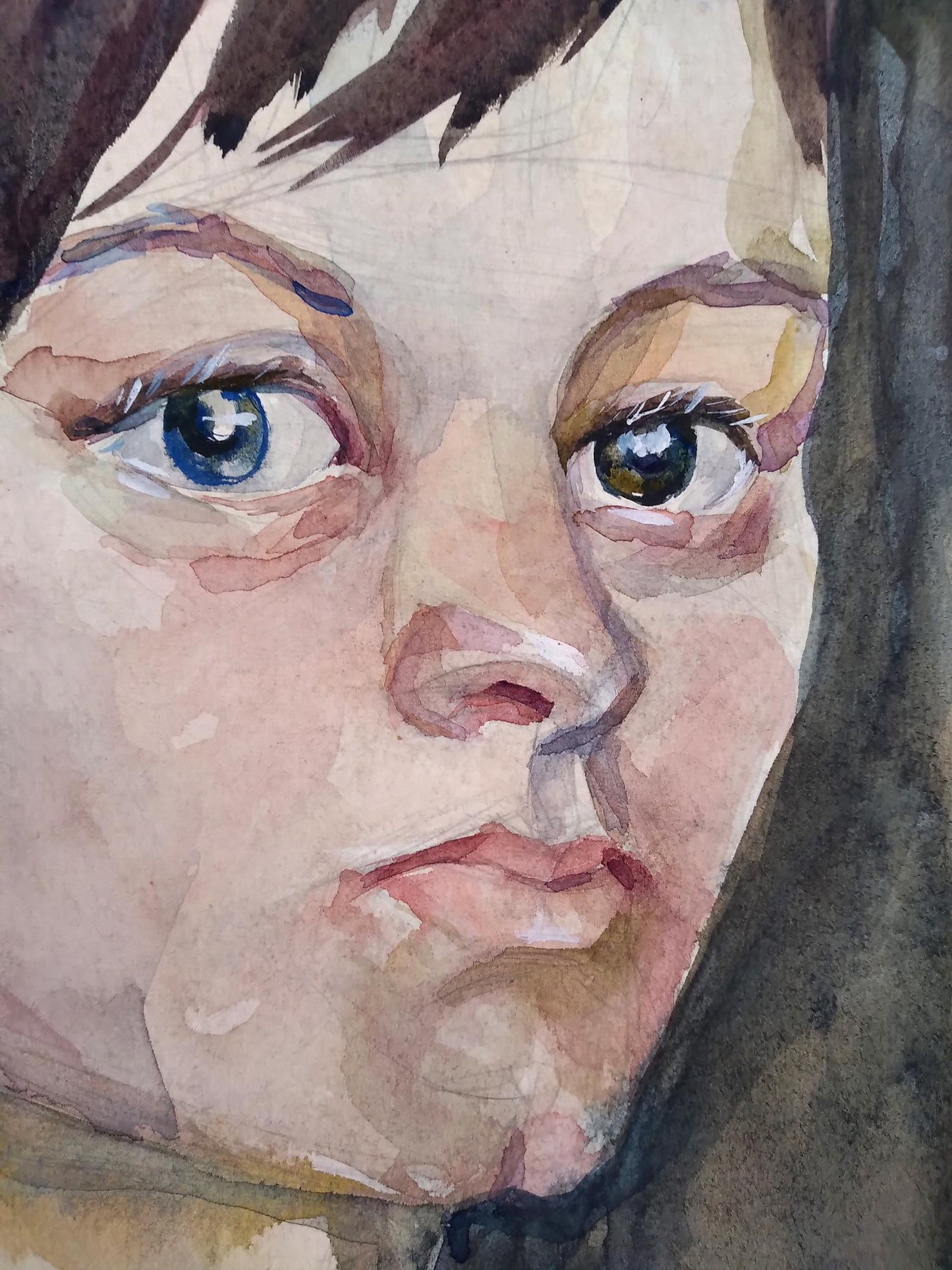 Watercolor painting Portrait of a girl Alexander Arkadievich Litvinov