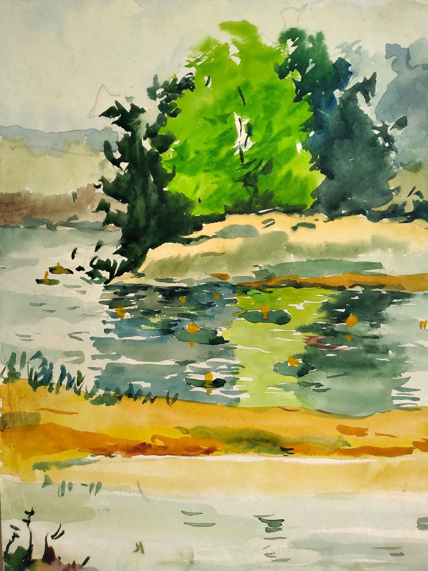 Watercolor painting Walking on a sunny day Oleg Litvinov