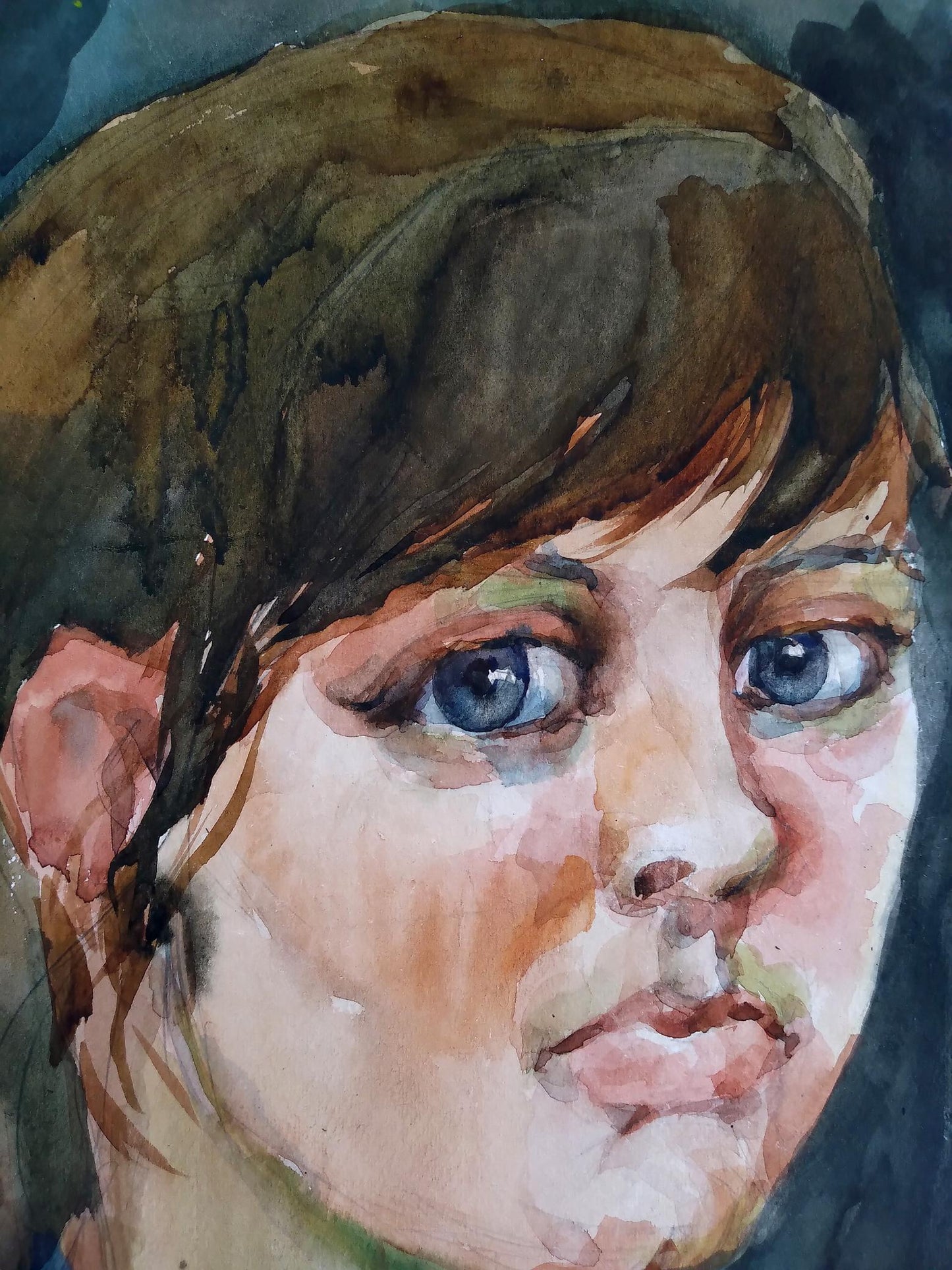 Watercolor painting Portrait of a girl Litvinov Oleg Arkad'yevich