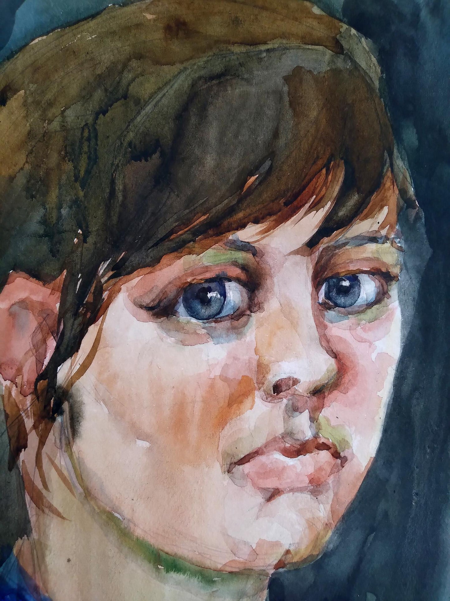 Watercolor painting Portrait of a girl Litvinov Oleg Arkad'yevich