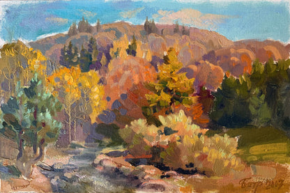 Oil painting Autumn motive Vladimir Batrakov