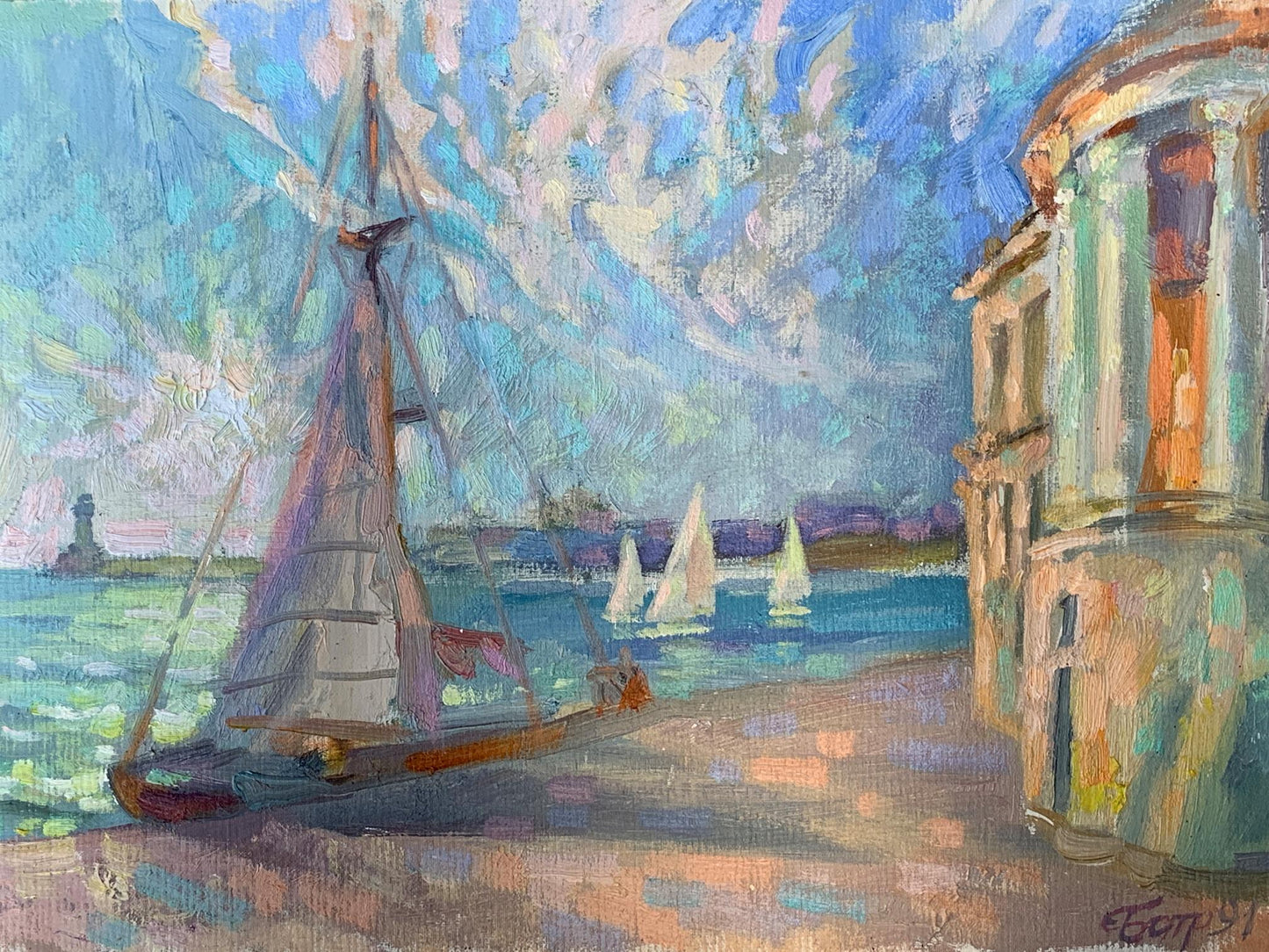 Oil painting White sea Batrakov Vladimir Grigorievich